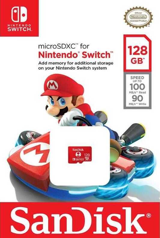 SanDisk - Carte Micro-SD XC Nintendo Switch - 128GO - Mario Kart