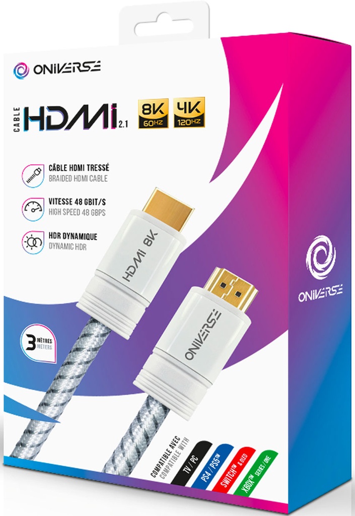 ONIVERSE - 8K HDMI cable - White (Multiplateforme)