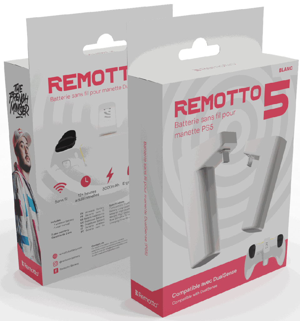 Remotto - Batterie externe pour manette PS5