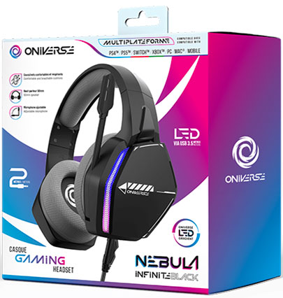 ONIVERSE - Auriculares Gaming Nebula - Infinite Black (Multiplataforma)