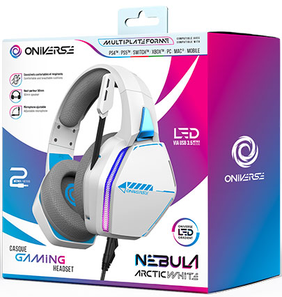 ONIVERSE - Auriculares Gaming Nebula - Arctic White (Multiplataforma)