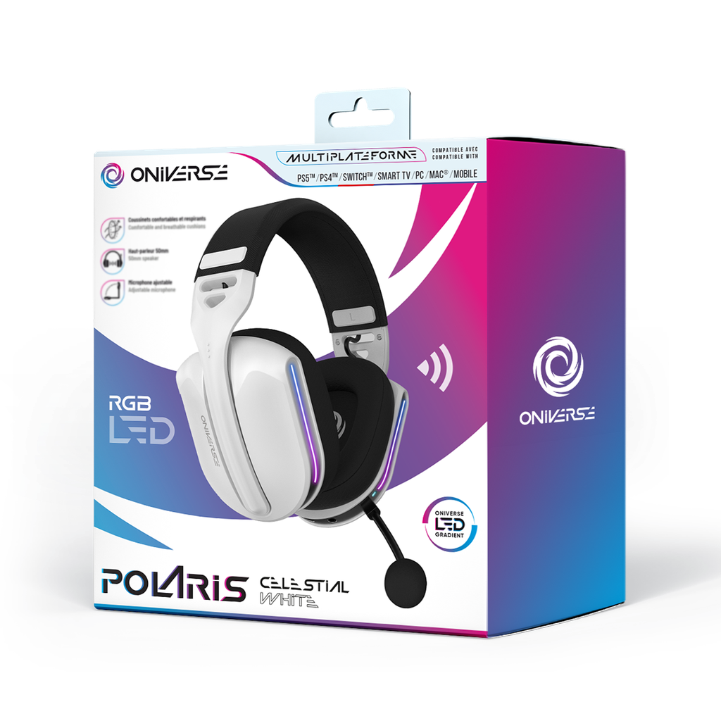 ONIVERSE - Casque Gaming sans fil Polaris - Celestial White (Multiplateforme)