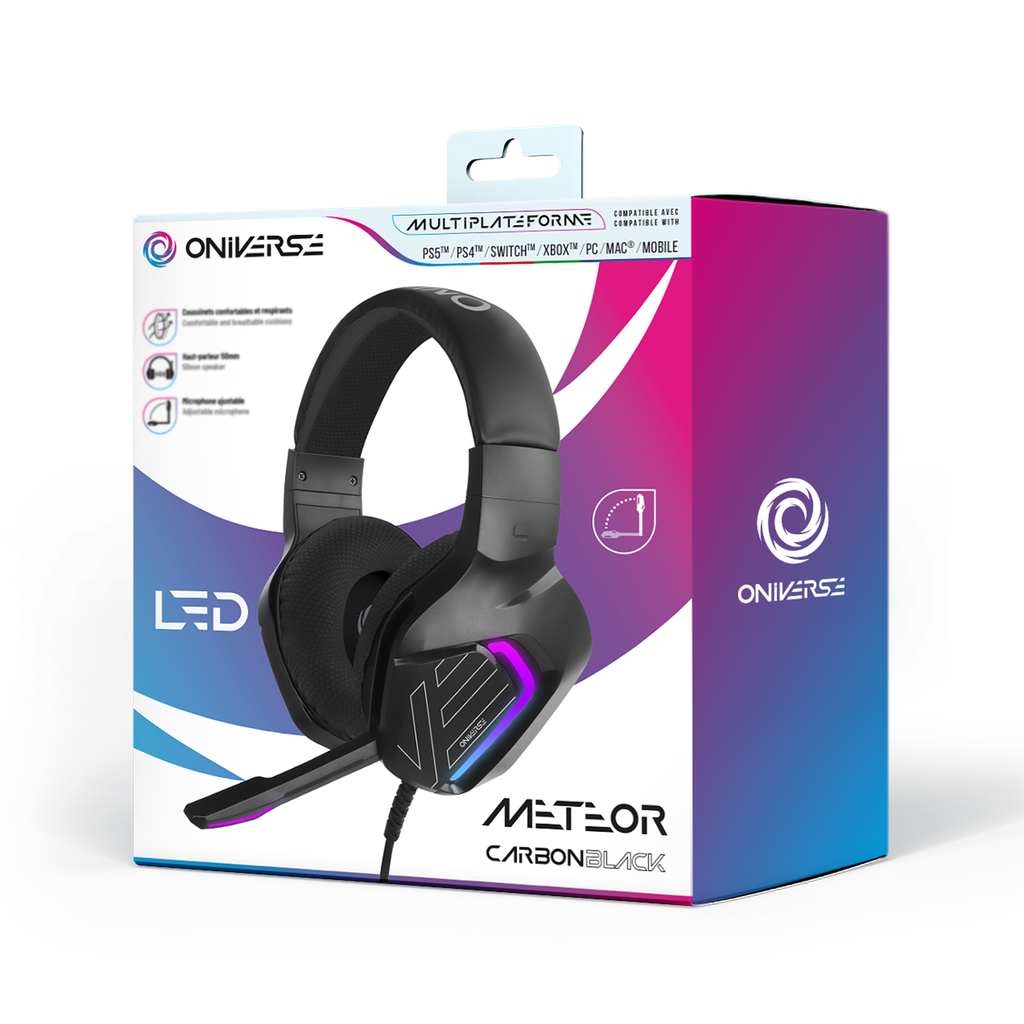 ONIVERSE - Casque gaming Meteor - Carbon Black (Multi)