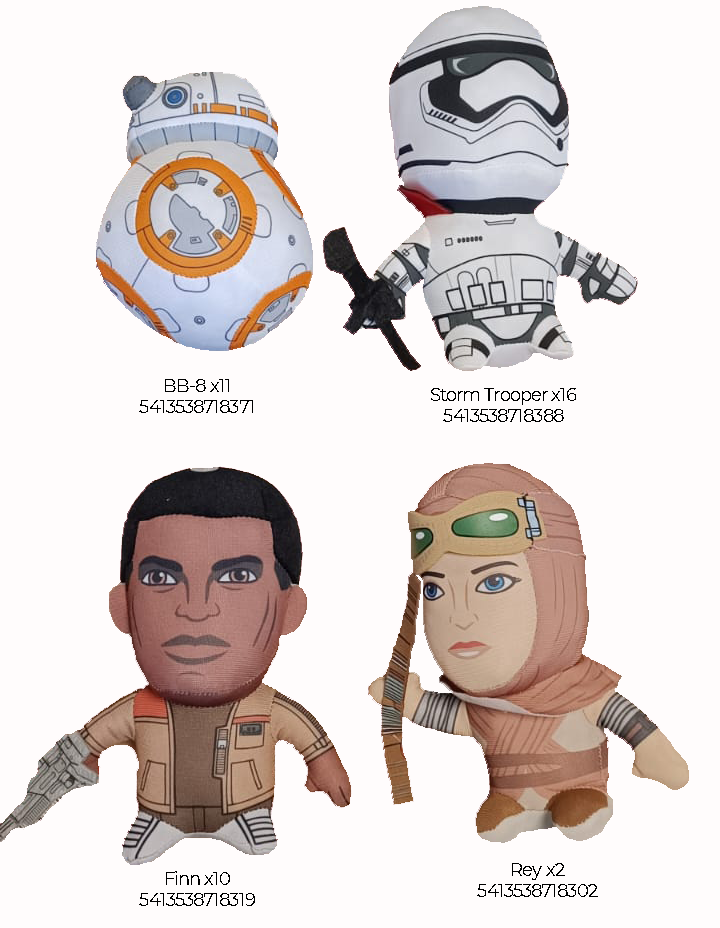 Assortiment Peluches Déformables - Star Wars - Lot de 39 peluches Voir Image